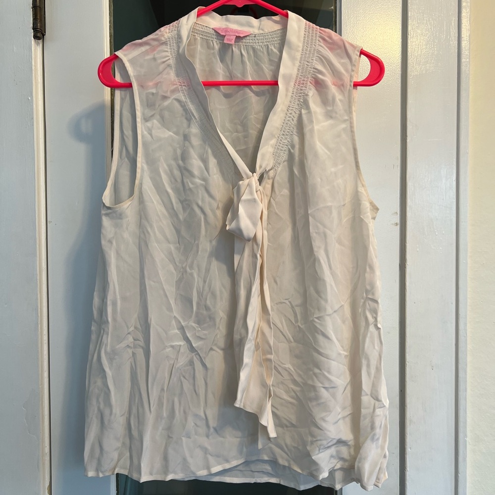 Lily Pulitzer white silk top
